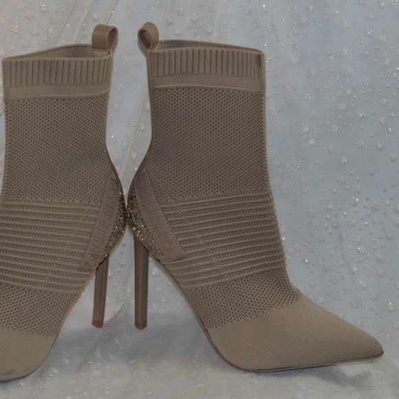 Steve Madden Stiletto Maxwelle  Glitter Boots Sock Pull On  Sz 10 M. NWOT #B-157 - Picture 3 of 14